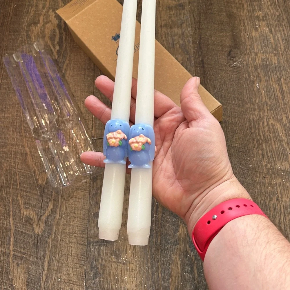 Avon Springtime Bunny Collection Taper‎ Candles. Never used